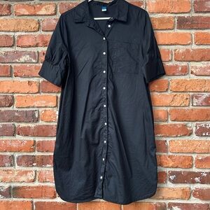 Old Navy Black Shirt Dress Medium